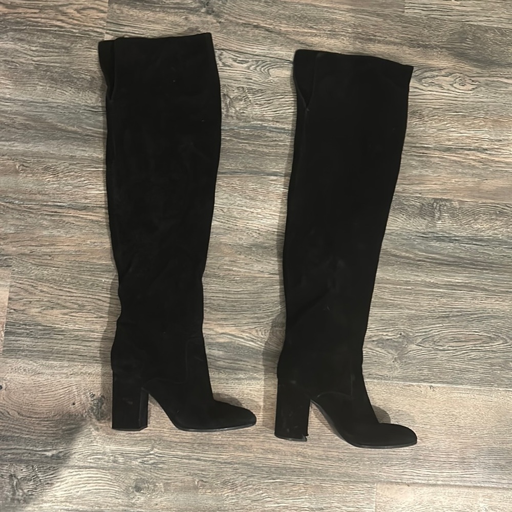 Polo by Ralph Lauren Emmalyn Over Knee Boots  in black suede